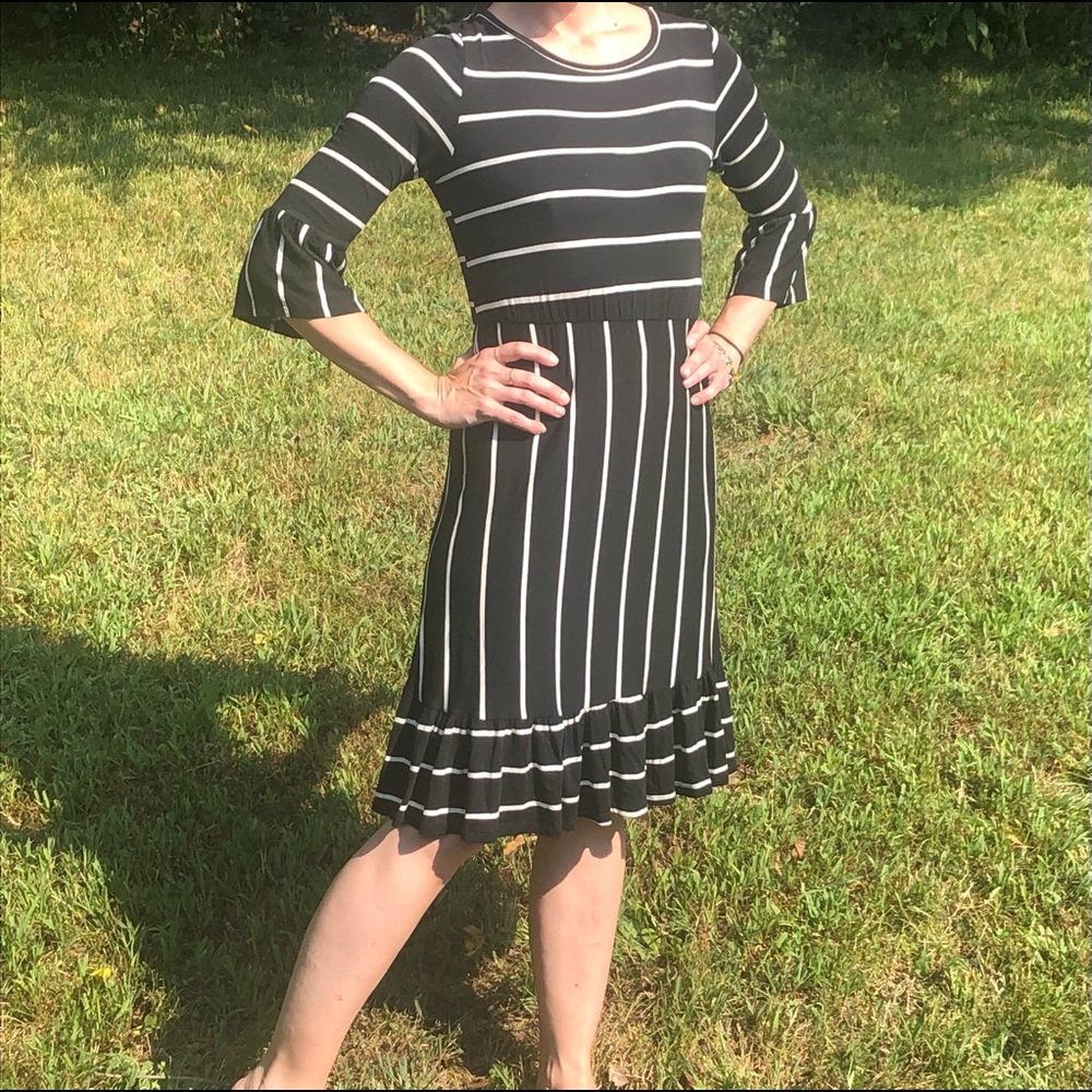 Fantastic Fawn striped midi dress.